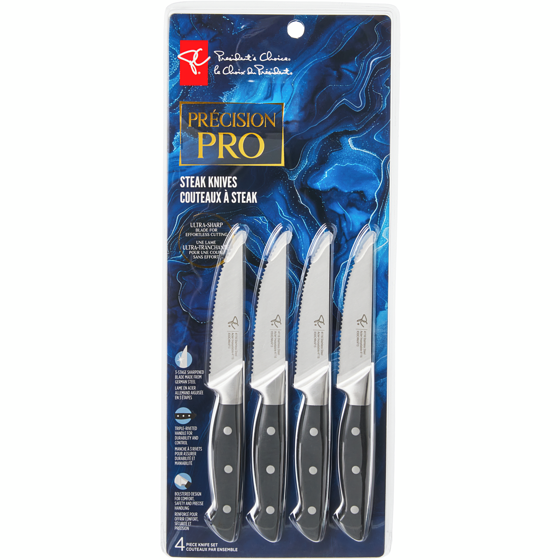 President's Choice Precision Pro Steak Knives 4-Piece Set 1 ea, $22.00/1ea