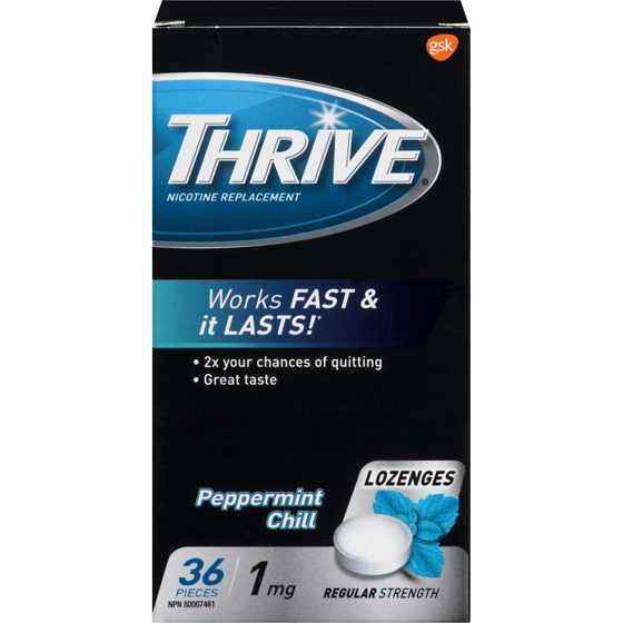 Thrive Nicotine Replacement Lozenges Peppermint Chill Regular Strength 1 Mg 1 ea, $16.99/1ea