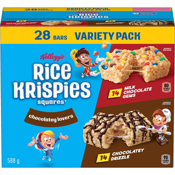 Kelloggs Rice Krispies Bars Chocolatey Lovers Variety Pack 588 g, $1.87/100g