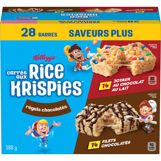 Kellogg’s Barres Rice Krispies régals chocolatés saveurs plus 588 g, 1,87 $/100g