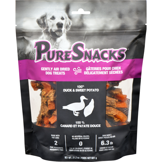 PureSnacks Gently Air Dried Dog Treats 100% Duck & Sweet Potato 601x601.0 g, $4.66/100g