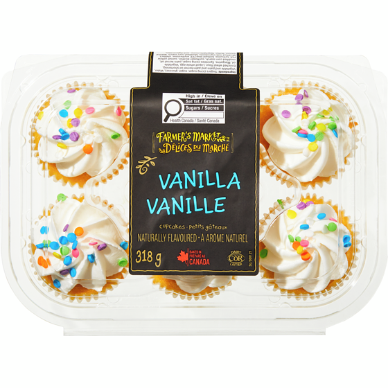 Farmer's Market Vanilla Cupcakes 318 g, $1.57/100g