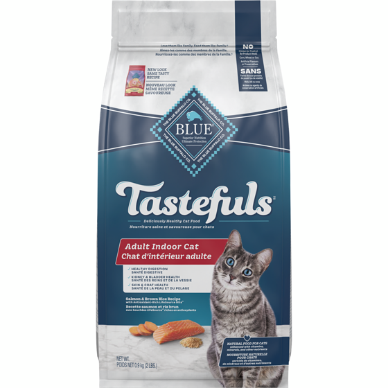 Blue Buffalo Tastefuls nourriture naturelle pour chats recette saumon et riz brun chat d'intérieur adulte 0.9 kg, 1,50 $/100g