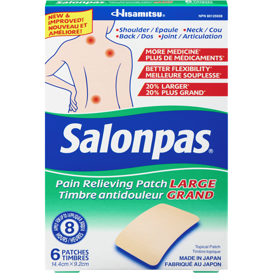 salonpas Timbre Soulagement de la Douleur 6 ea, 2,17 $/1ch