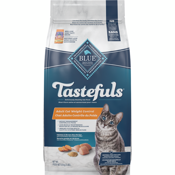 Blue Buffalo Tastefuls Natural Food For Cats Chicken & Brown Rice Recipe Adult Cat Weight Control 0.9 kg, $1.44/100g