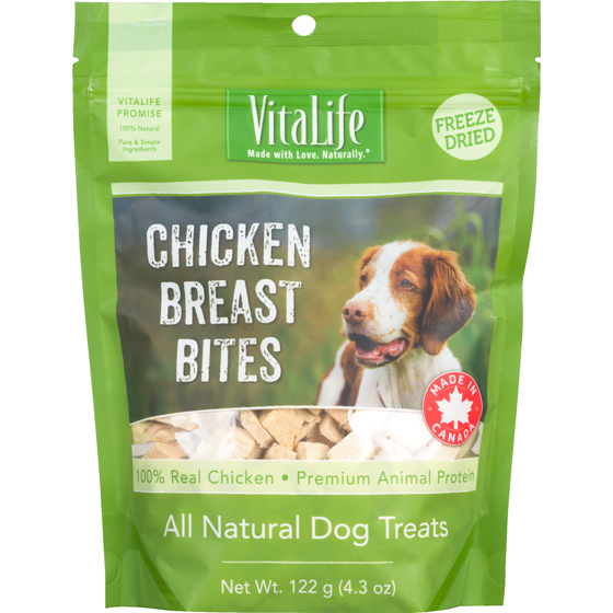 Vitalife All Natural Dog Treats Chicken Breast Bites 122 g, $9.42/100g