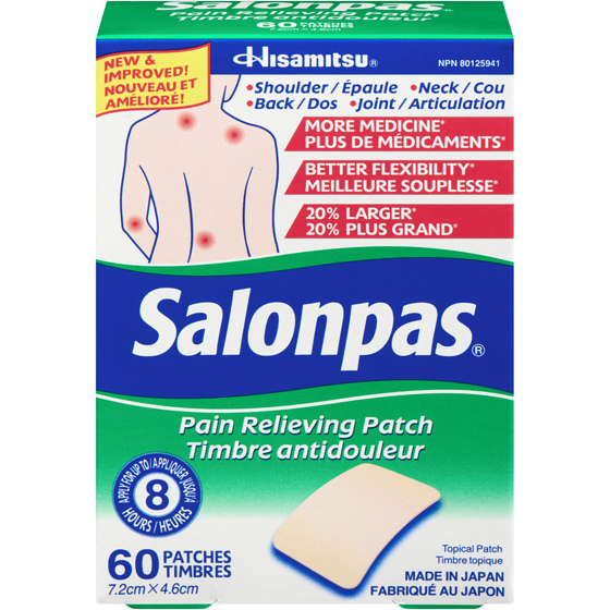 SalonPas Pain Relieving Patch 60 ea, $0.32/1ea