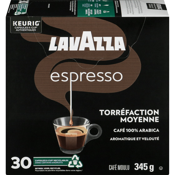 Lavazza Capsules K-Cup de café Espresso Lavazza, torréfaction moyenne, 30 unités 30 ea, 1,23 $/1ch