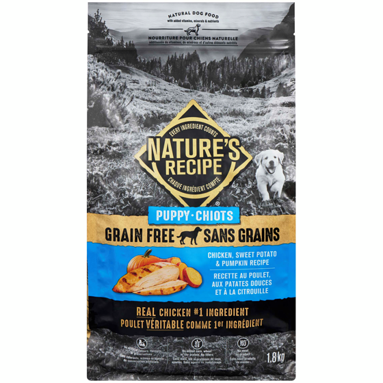 Nature's Recipe Grain Free Natural Dog Food Puppy Chicken, Sweet Potato & Pumpkin Recipe 1.8 kg, $1.00/100g