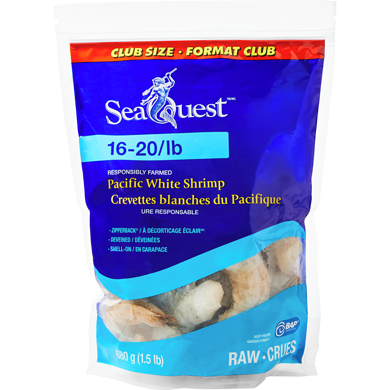 SeaQuest Crevettes blanches du Pacifique, format club 680 g, 2,43 $/100g