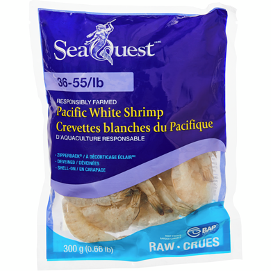 Seaquest Pacific White Shrimp 300 g, $2.33/100g