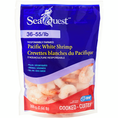 Seaquest Pacific White Shrimp 300 g, $3.00/100g