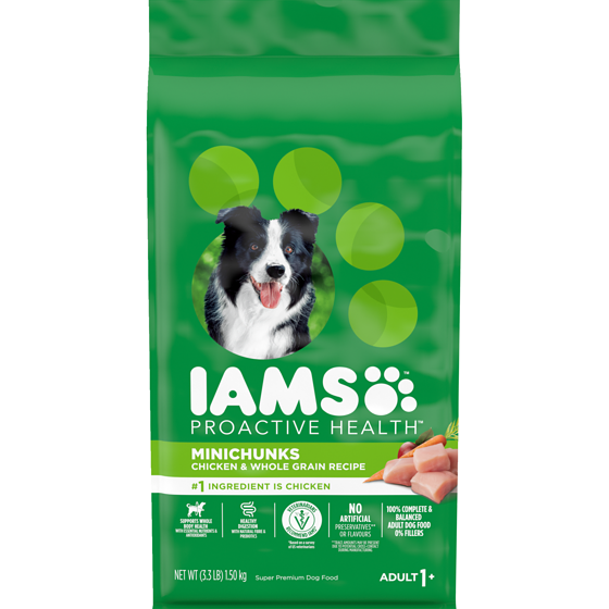 Iams Proactive Health Super Premium Dog Food Minichunks Chicken & Whole Grain Recipe Adult 1+ 1.5 kg, $0.77/100g