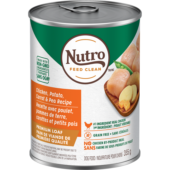 Nutro Dog Food Premium Loaf Chicken, Potato, Carrot & Pea Recipe 355 g, $1.07/100g