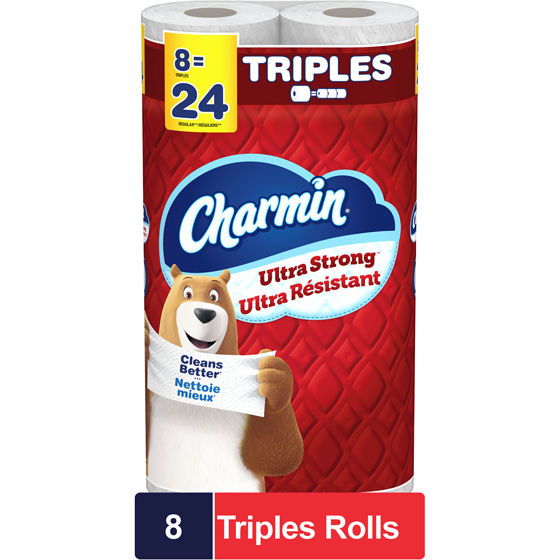 Charmin Toilet Paper Ultra Strong, 8 Triple Rolls 8 ea, $2.00/1ea
