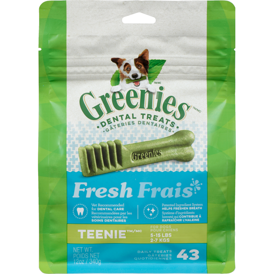 Greenies Dental Treats Fresh Teenie For Dogs 2-7 Kg 340 g, $6.17/100g