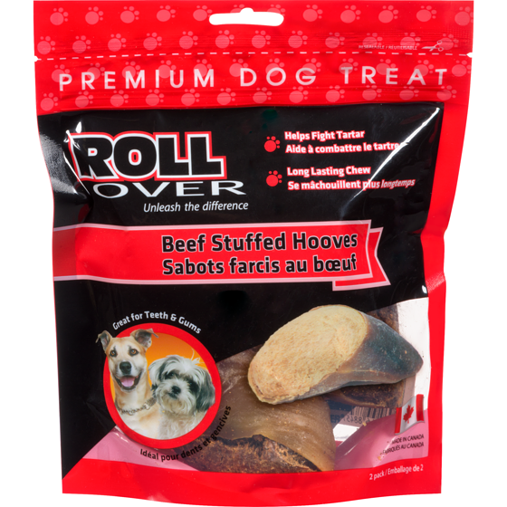 Rollover Premium Dog Treat Beef Stuffed Hooves 2 ea, $5.25/1ea