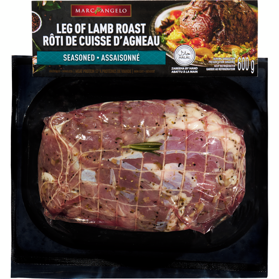Marcangelo Leg Of Lamb Roast Seasoned 600 g, $4.17/100g