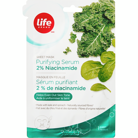 Life Brand 2% Niacinamide Purifying Serum Sheet Mask 1 ea, $4.00/1ea
