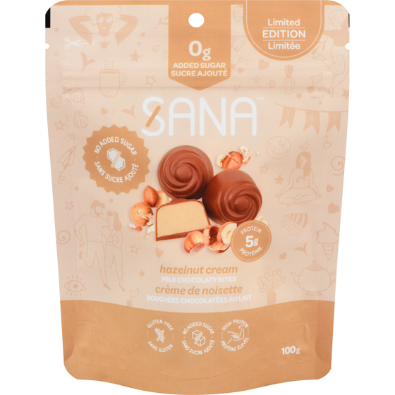 Sana Hazelnut Cream Milk Chocolaty Bites Limited Edition 100 g, $6.29/100g