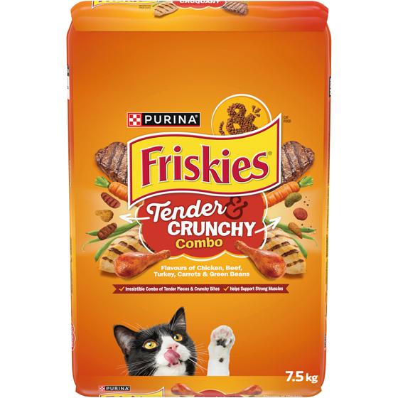 Purina Friskies Grillers Dry Cat Food Combo Assorted Flavours 7.5 kg, $0.48/100g