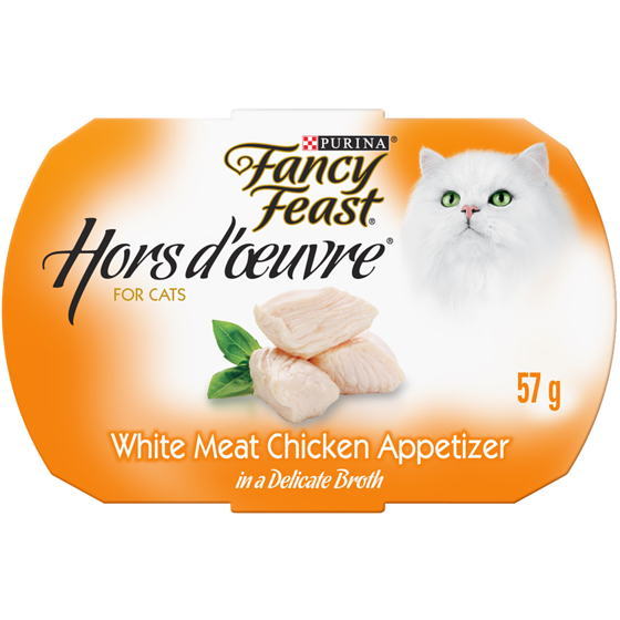 Purina Fancy Feast Hors d'Oeuvre Cat Treats White Meat Chicken Appetizer 57 g, $4.02/100g