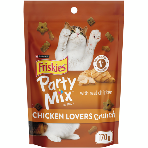 Purina Friskies Party Mix Chicken Lovers Crunch with Real Chicken, Cat Treats 170 g, $2.05/100g