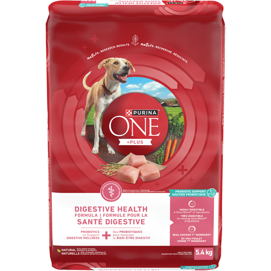 Purina ONE +Plus Dry Dog Food Digestive Health Formula Chicken 5.4 kg, $0.74/100g