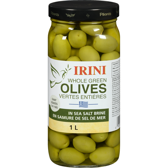 Irini Whole Green Olives In Sea Salt Brine Giant 141-160 1000 ml, $1.00/100ml