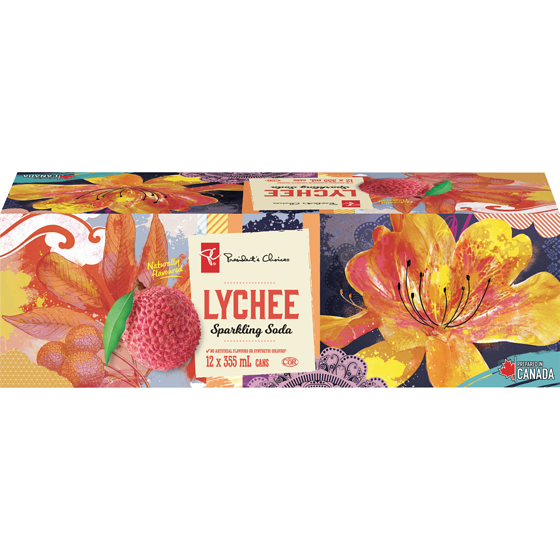 le Choix du Président Soda pétillant à saveur de litchi 12x355.0 ml, 0,16 $/100ml