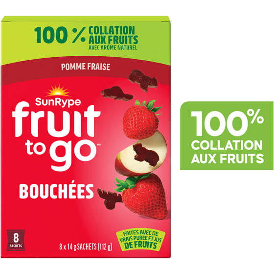 SunRype Fruit to go 100 % collation aux fruits bouchées pomme fraise 112 g, 5,17 $/100g