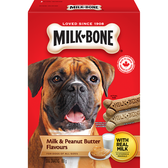 Milkbone Dog Biscuits, Milk & Peanut Butter Flavour 800 g, $0.62/100g