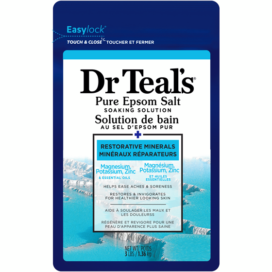 Dr. Teal's Salt Soak with Pure Epsom Salt, Restorative Minerals 1.36 kg, $0.82/100g