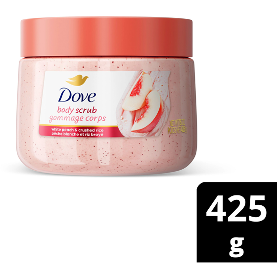 Dove Body Scrub for Silky-Smooth Skin, White Peach & Crushed Rice 425 g, $2.70/100g