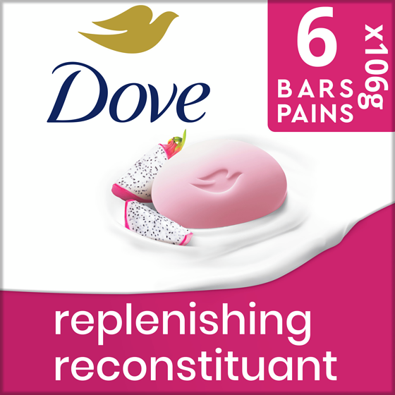 Dove Bar Soap Replenishing Dragon Fruit & Coconut Cream, 636 g, $1.42/100g