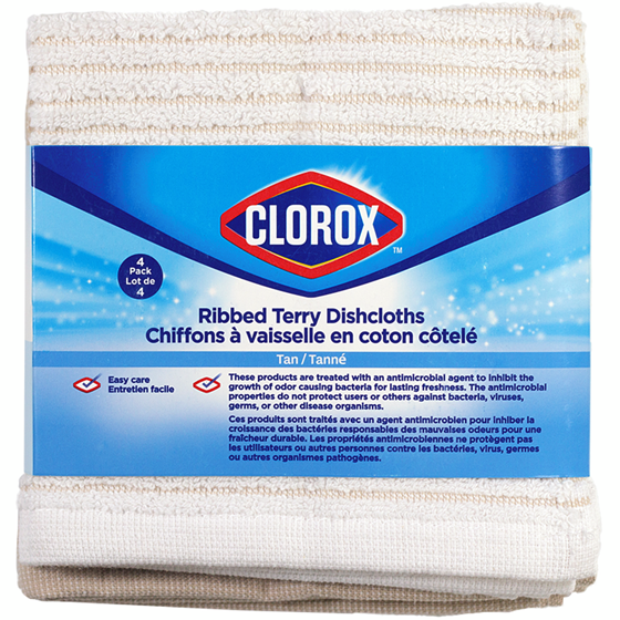 Clorox 4 Pack Rib Dishcloth Set Tan 4 ea, $3.75/1ea