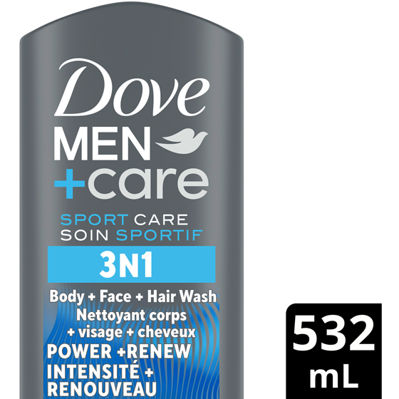 Dove Refreshing Power + Renew 3N1 Body, Hair and Face Wash Power & Renue 532 ml, $1.78/100ml