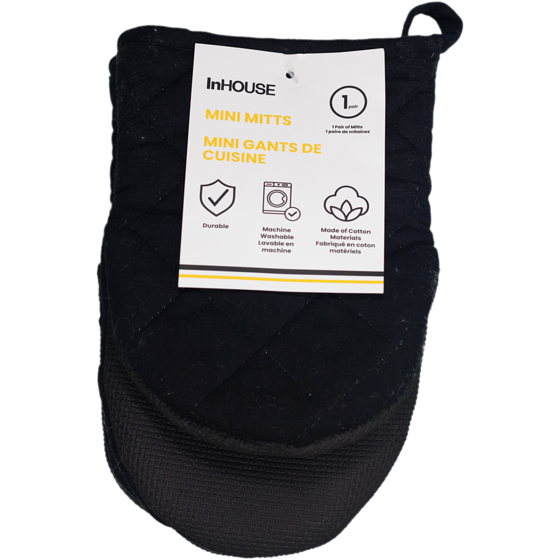 InHouse 2 Pack Mini Mitts Black 2 ea, $3.50/1ea