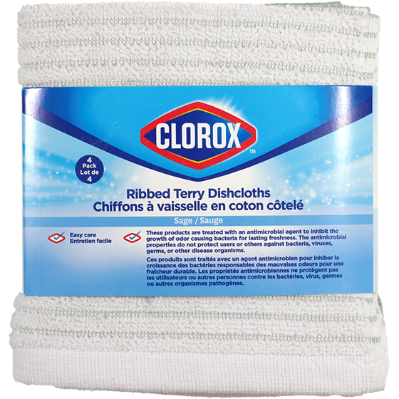 Clorox 4 Pack Rib Dishcloth Set Sage 4 ea, $3.75/1ea