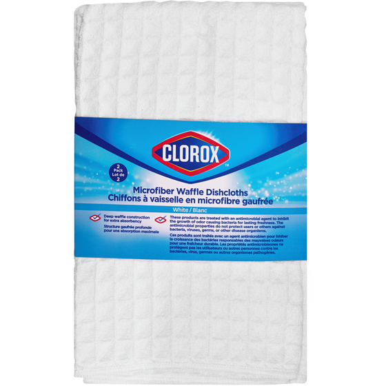 Clorox Lot De 2 Lingettes À Gaufres Profondes En Microfibre Blanc 2 ea, 7,50 $/1ch