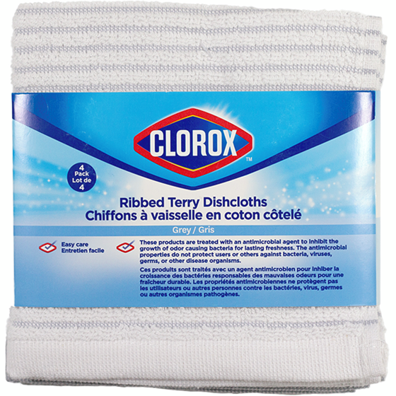 Clorox Lot De 4 Lingettes Côtelées Gris 4 ea, 3,75 $/1ch