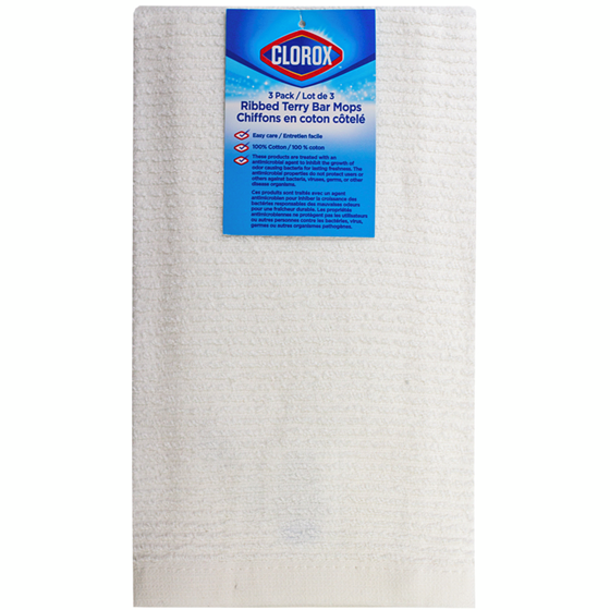 Clorox Ensemble De 3 Vadrouilles En Éponge Côtelées Blanc 3 ea, 5,00 $/1ch
