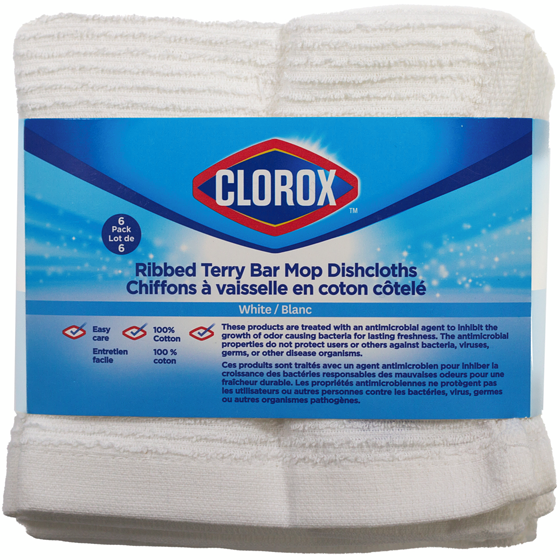 Clorox Ensemble De 6 Linges Blanc 6 ea, 2,50 $/1ch