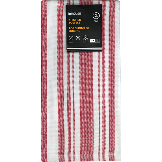 InHouse Premium Lot De 2 Torchons De Cuisine Basketweave Rouge 1 ea, 12,00 $/1ch