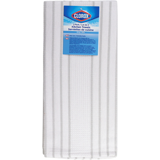 Clorox Lot De 2 Torchons De Cuisine Gaufré À Tissage Plat Gris 2 ea, 7,50 $/1ch