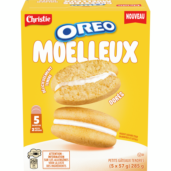 Christie OREO Moelleux Petits gâteaux tendres, Dorés 285 g, 2,28 $/100g
