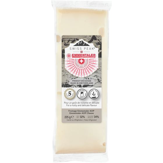 Swiss Peak Fromage Emmentaler 225 g, 3,86 $/100g