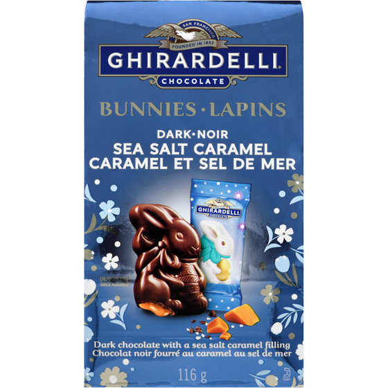 Ghirardelli Easter Bunnies Sea Salt Caramel Dark Chocolate Bag 116 g, $8.62/100g
