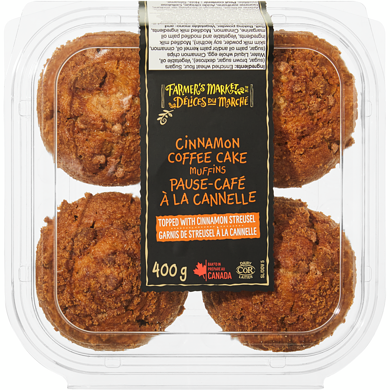 Farmer's Market Cinnamon Coffee Cake Muffins 400 g, $1.50/100g