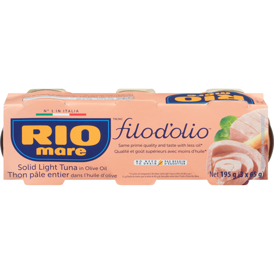 Rio Mare Thon pâle entier dans l'huile d'olive filod'olio 195 g, 3,85 $/100g